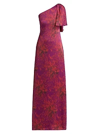 Chelsea Floral One-Shoulder Gown