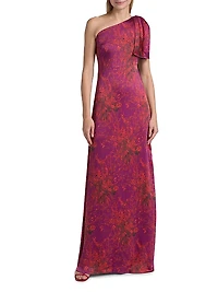 Chelsea Floral One-Shoulder Gown