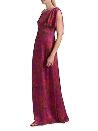 Chelsea Floral One-Shoulder Gown