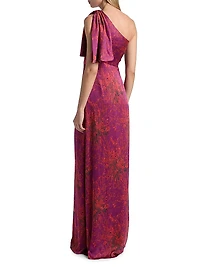 Chelsea Floral One-Shoulder Gown