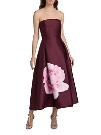 Shay Strapless Tea-Length Dress