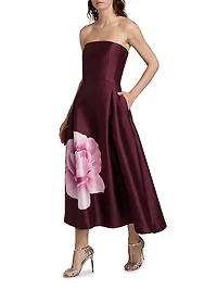 Shay Strapless Tea-Length Dress