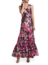 Rori Floral Tiered Gown