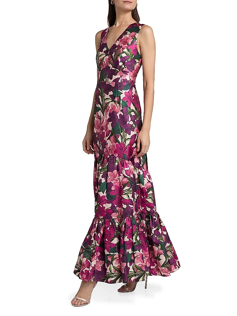 Rori Floral Tiered Gown