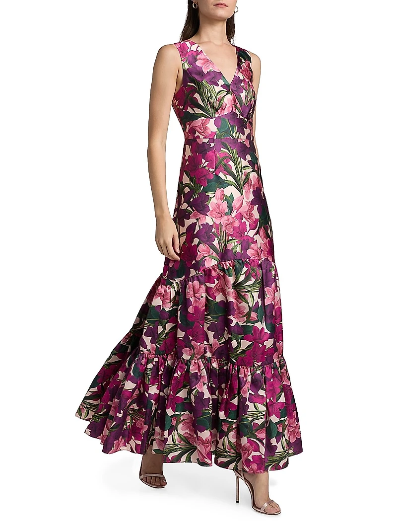 Rori Floral Tiered Gown
