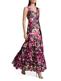 Rori Floral Tiered Gown