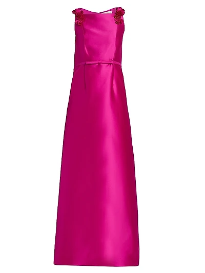 Thea Rosette Square Neck Gown
