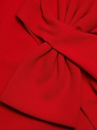 Cosette Bow Crêpe One-Shoulder Gown