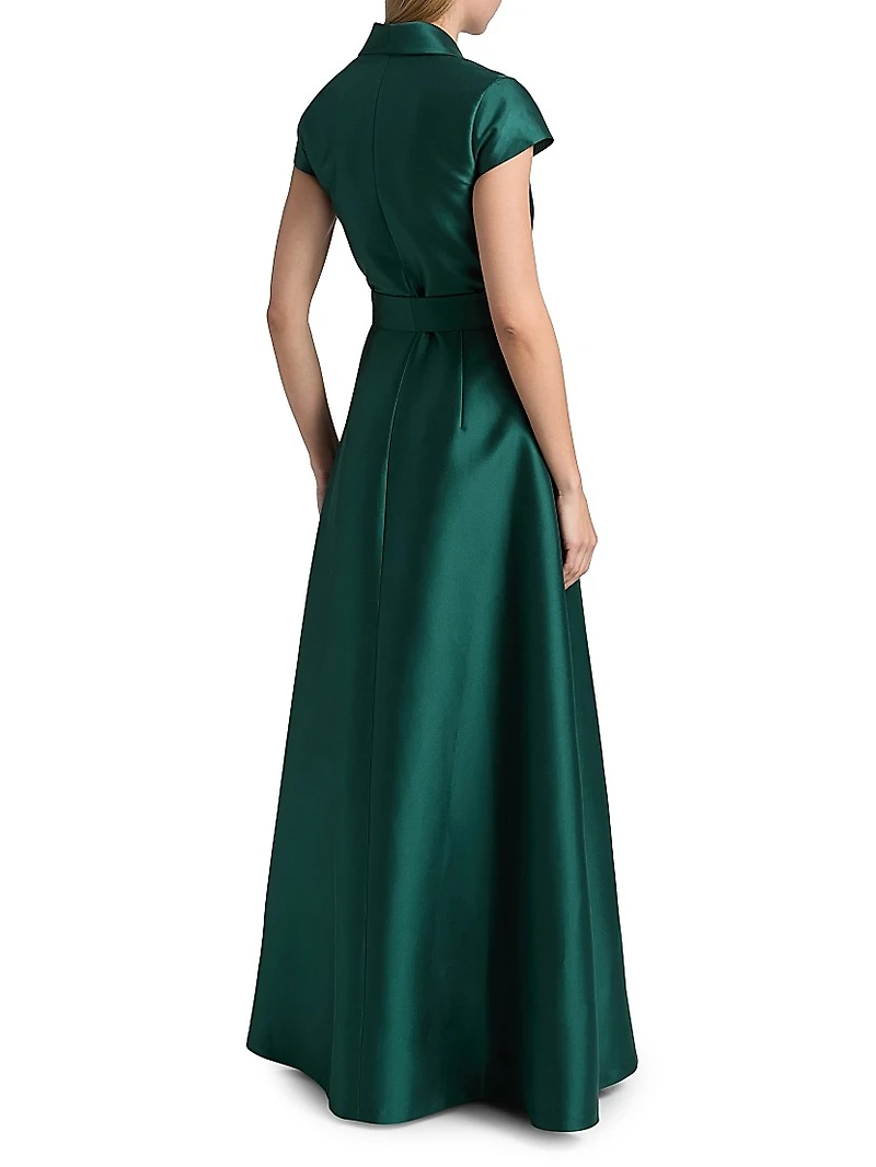 Etienne Shawl Collar Wrap Gown