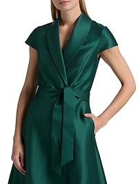 Etienne Shawl Collar Wrap Gown