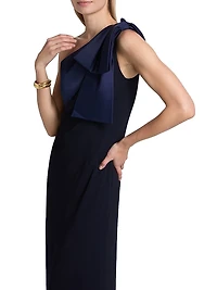 Estrella Stretch-Crepe One-Shoulder Gown