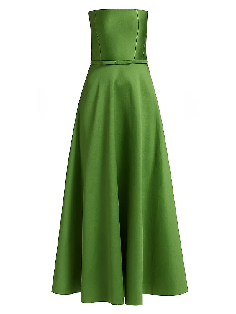Darian Bow-Detailed Strapless Cocktail Dress