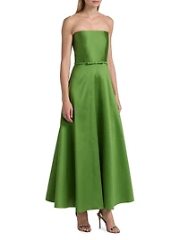 Darian Bow-Detailed Strapless Cocktail Dress