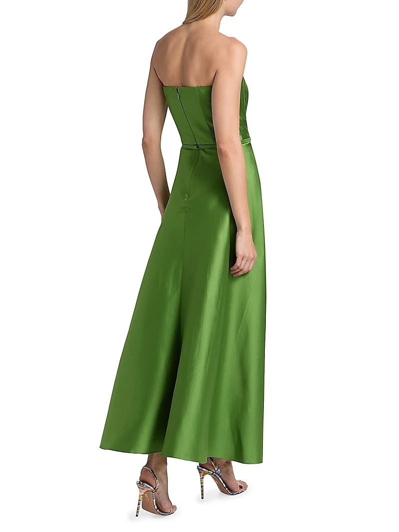 Darian Bow-Detailed Strapless Cocktail Dress