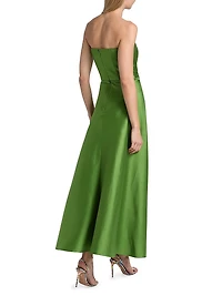 Darian Bow-Detailed Strapless Cocktail Dress