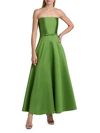 Darian Bow-Detailed Strapless Cocktail Dress