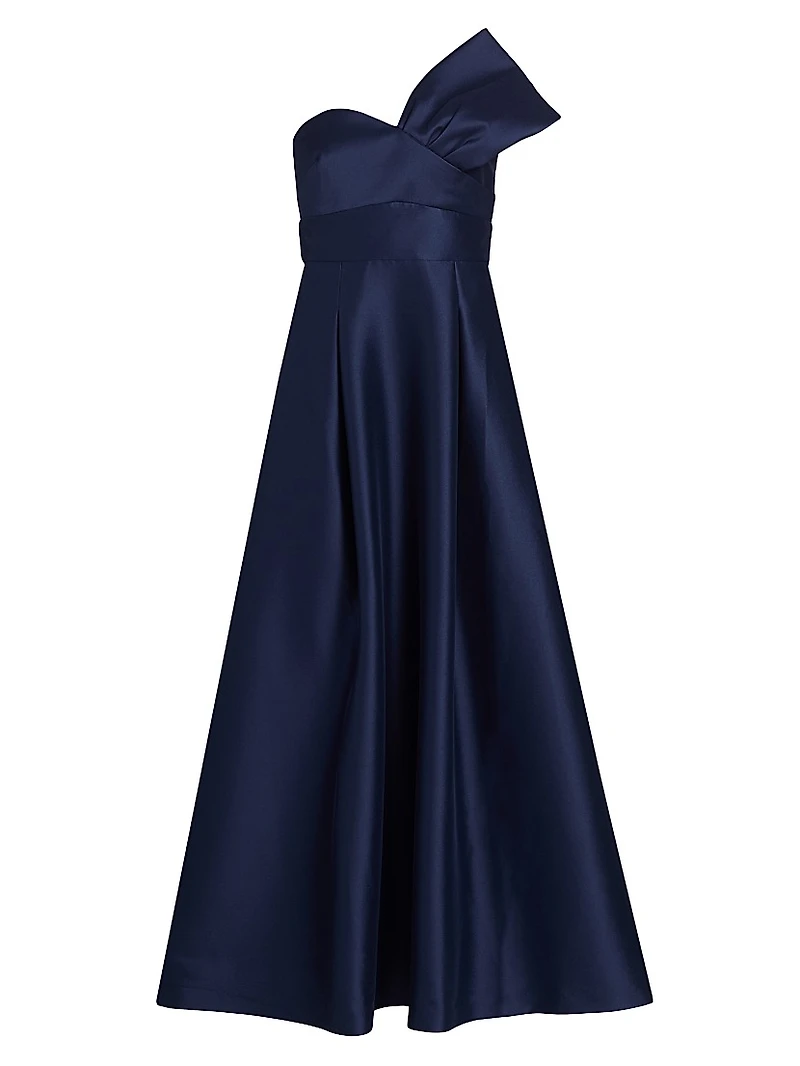 Stephie Mikado Strapless Gown
