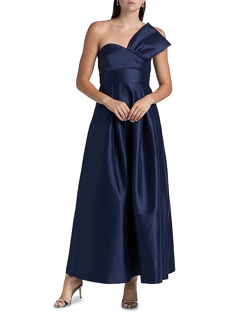Stephie Mikado Strapless Gown