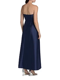 Stephie Mikado Strapless Gown
