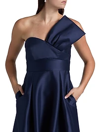 Stephie Mikado Strapless Gown