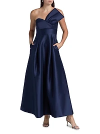 Stephie Mikado Strapless Gown