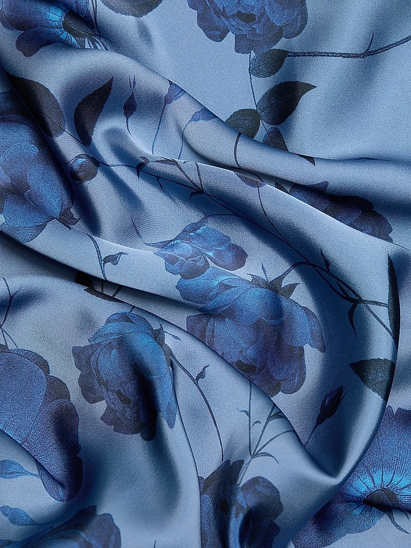 Laurant Floral Satin Halter Gown