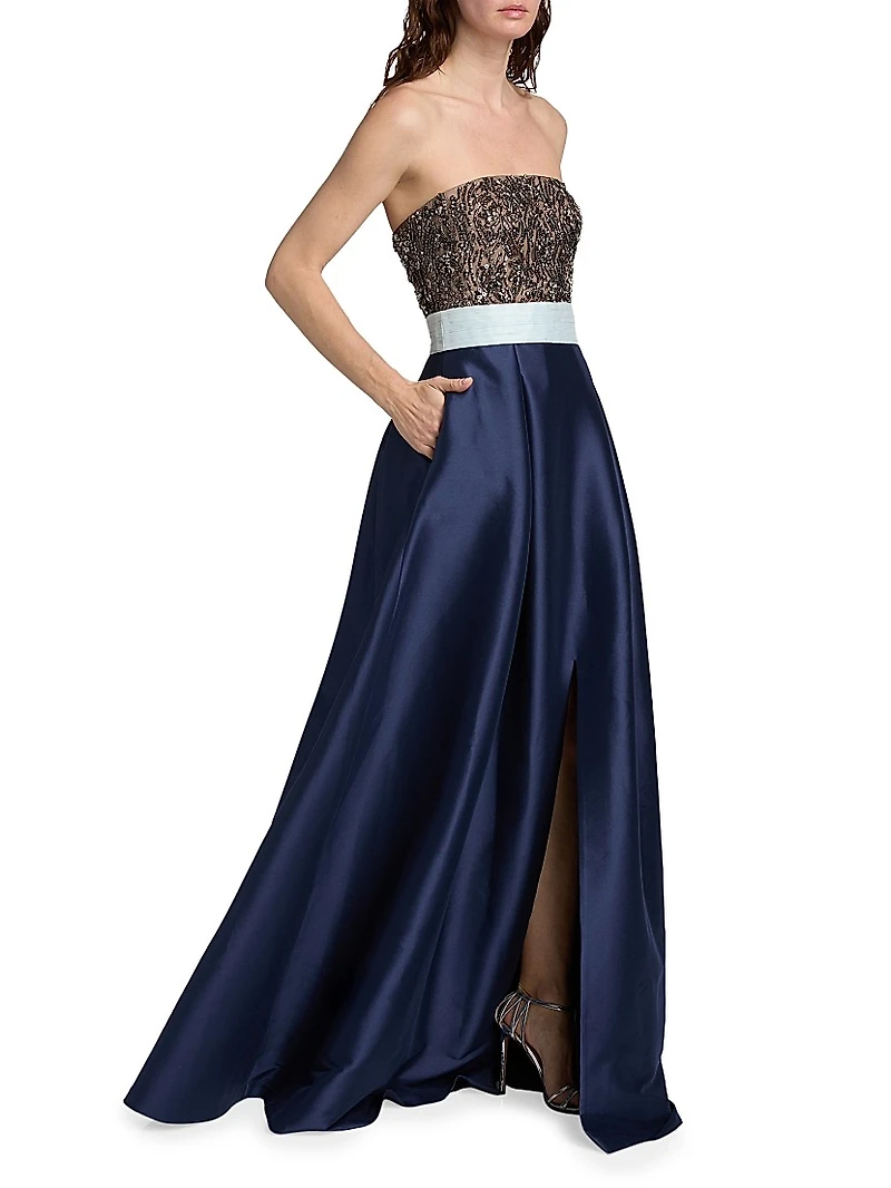 Colette Strapless Embellished Gown