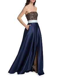 Colette Strapless Embellished Gown