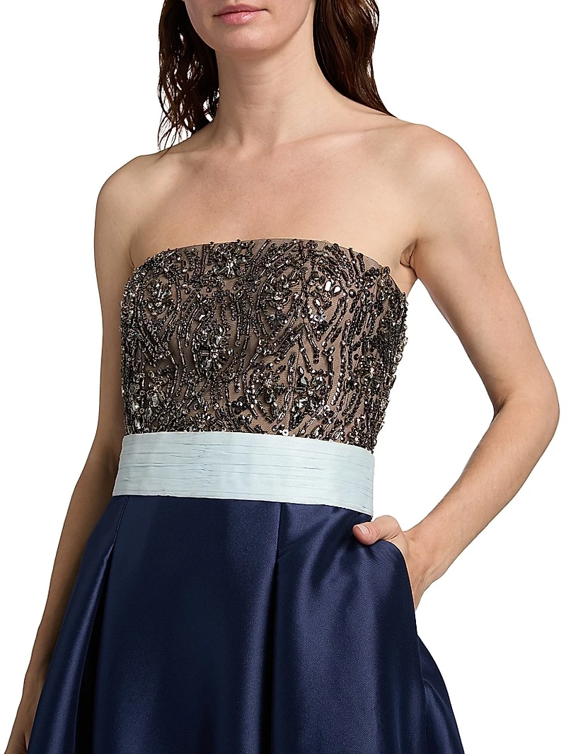 Colette Strapless Embellished Gown