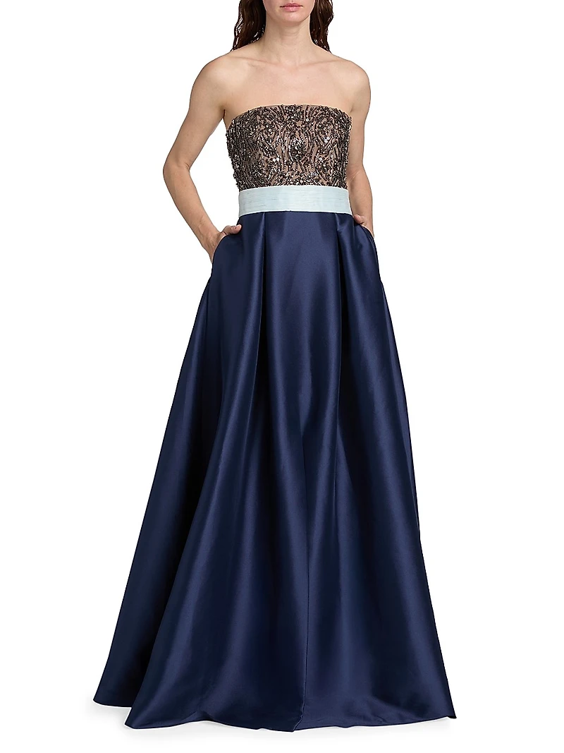 Colette Strapless Embellished Gown