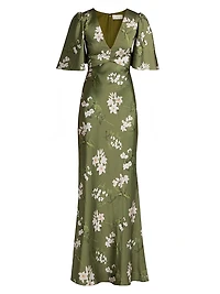 Mae Floral Satin Gown