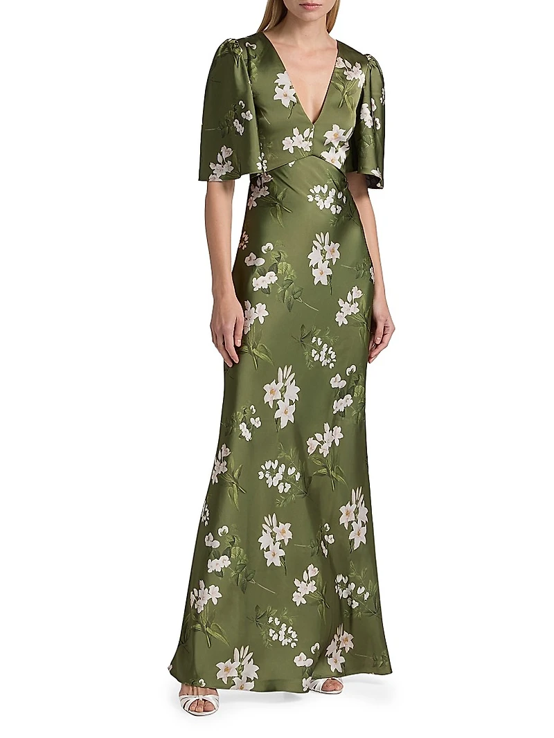 Mae Floral Satin Gown