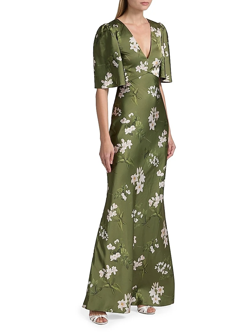 Mae Floral Satin Gown