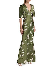 Mae Floral Satin Gown