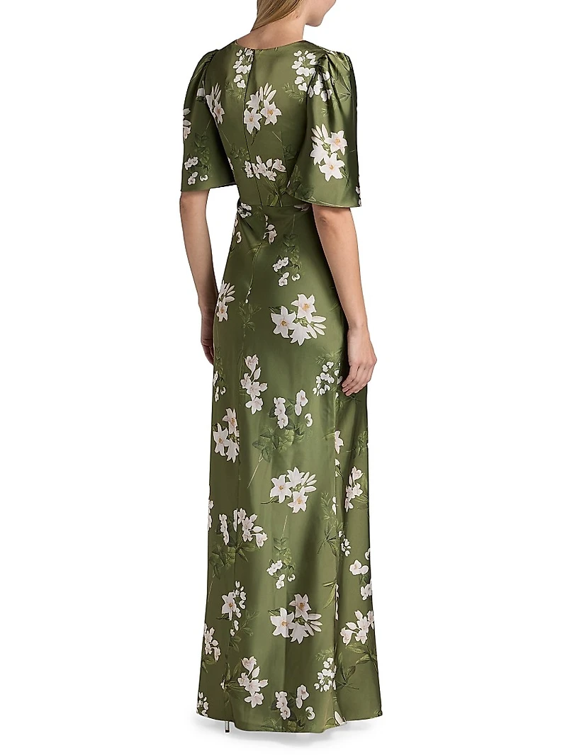 Mae Floral Satin Gown