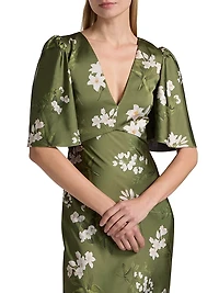 Mae Floral Satin Gown