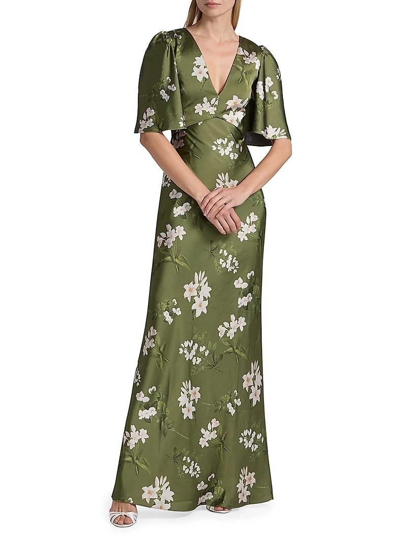 Mae Floral Satin Gown