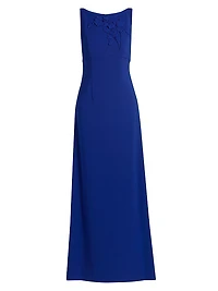Tracey Embellished Crepe Sleeveless Gown