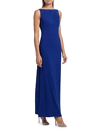Tracey Embellished Crepe Sleeveless Gown