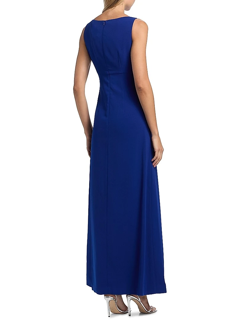 Tracey Embellished Crepe Sleeveless Gown