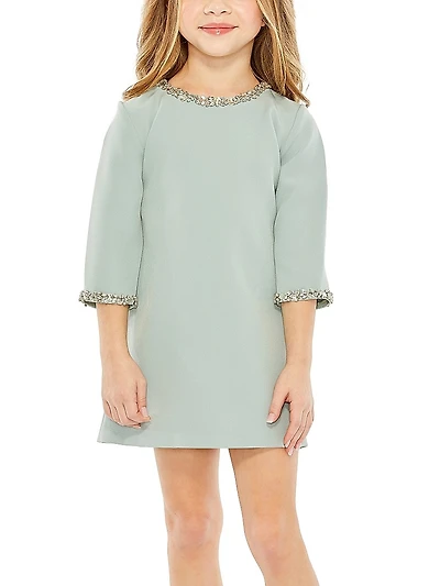 Little Girl's & Rhinestone Beaded A-Line Minidress