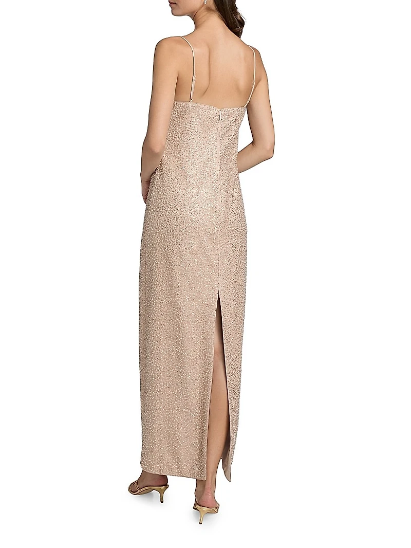 Anastasia Sequined Sheath-Style Cocktail Dress