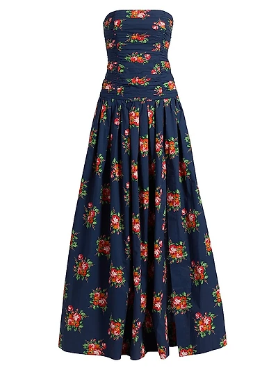 Montreal Floral Strapless Maxi Dress