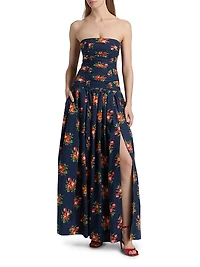 Montreal Floral Strapless Maxi Dress