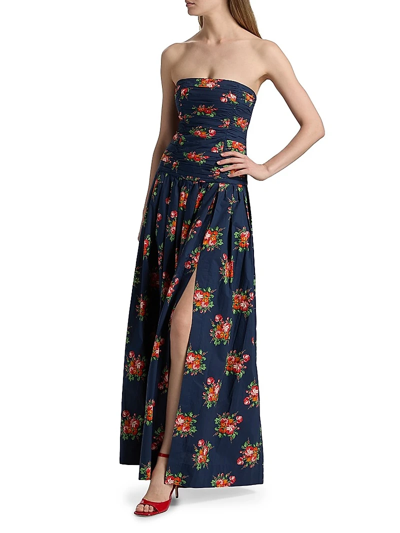 Montreal Floral Strapless Maxi Dress