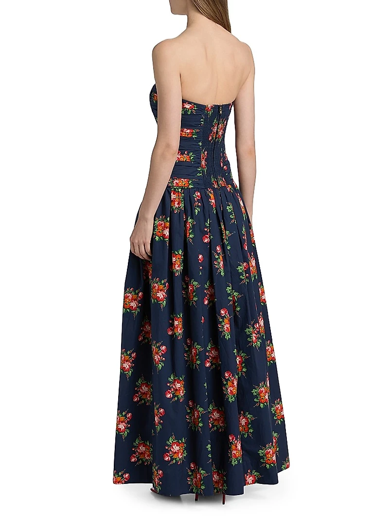 Montreal Floral Strapless Maxi Dress