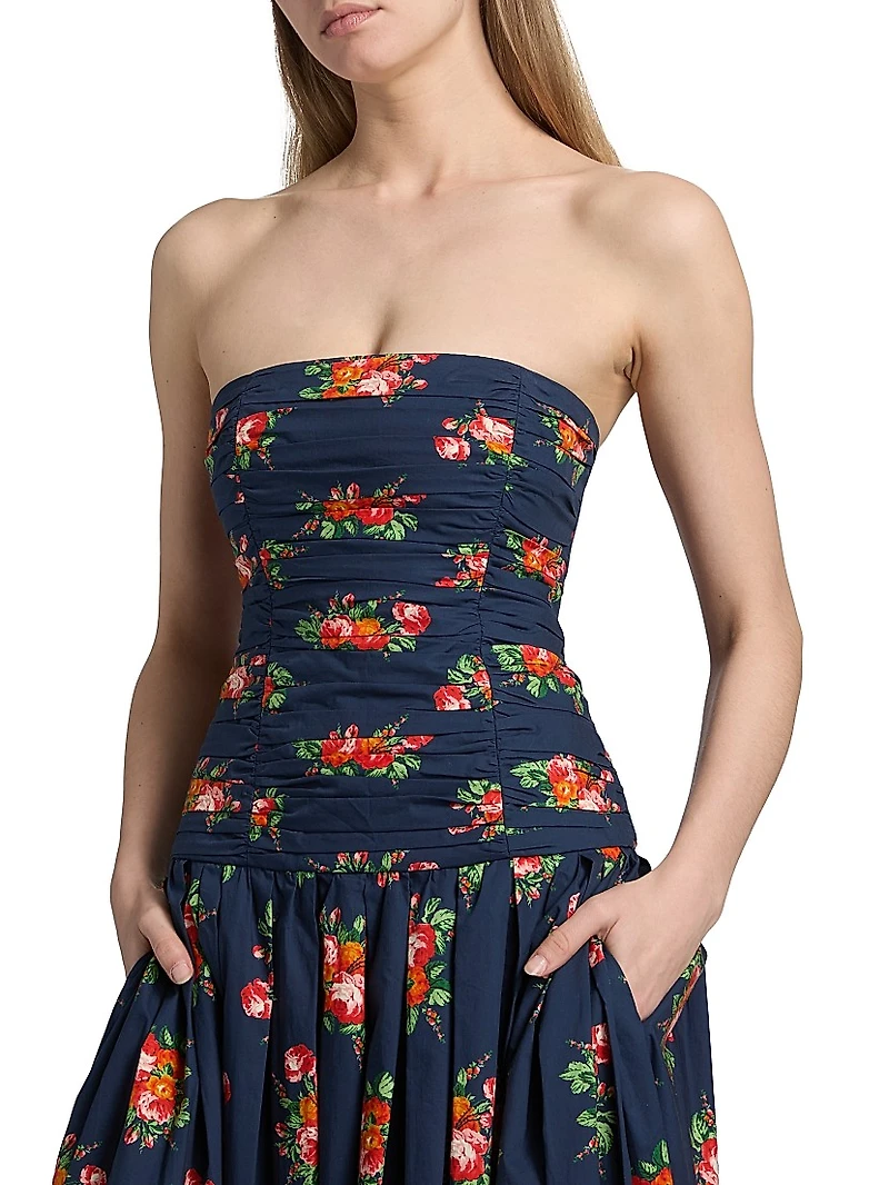 Montreal Floral Strapless Maxi Dress