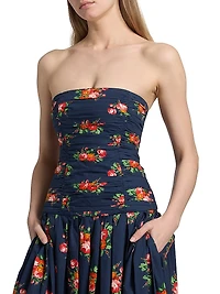 Montreal Floral Strapless Maxi Dress