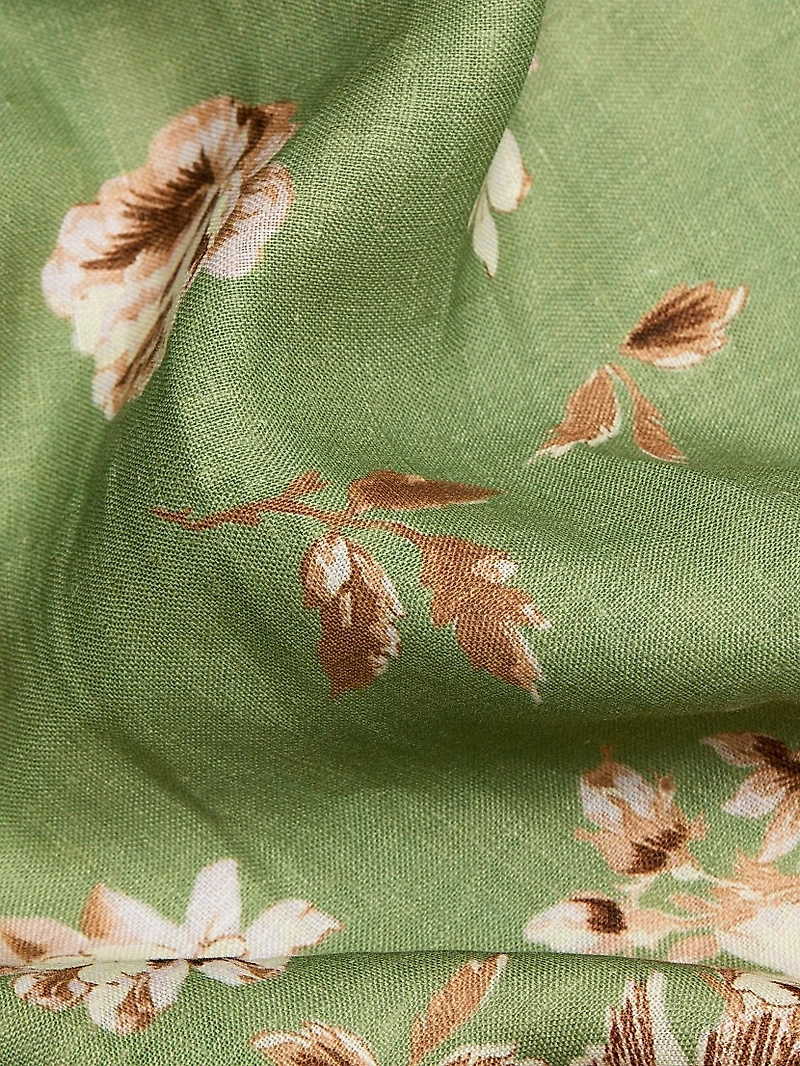 Mae Floral Linen Fit & Flare Midi-Dress