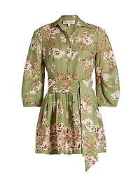 Raya Floral Belted Mini Shirtdress
